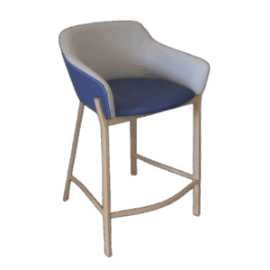 H001-6 - LARS 寬背拼色高腳椅 (深藍)