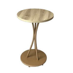 T008-2 - TRI 三鐵圓桌 高73cm (冷灰榆木)