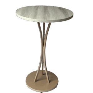 T009-2 - TRI 三鐵圓桌 高90cm (冷灰榆木)